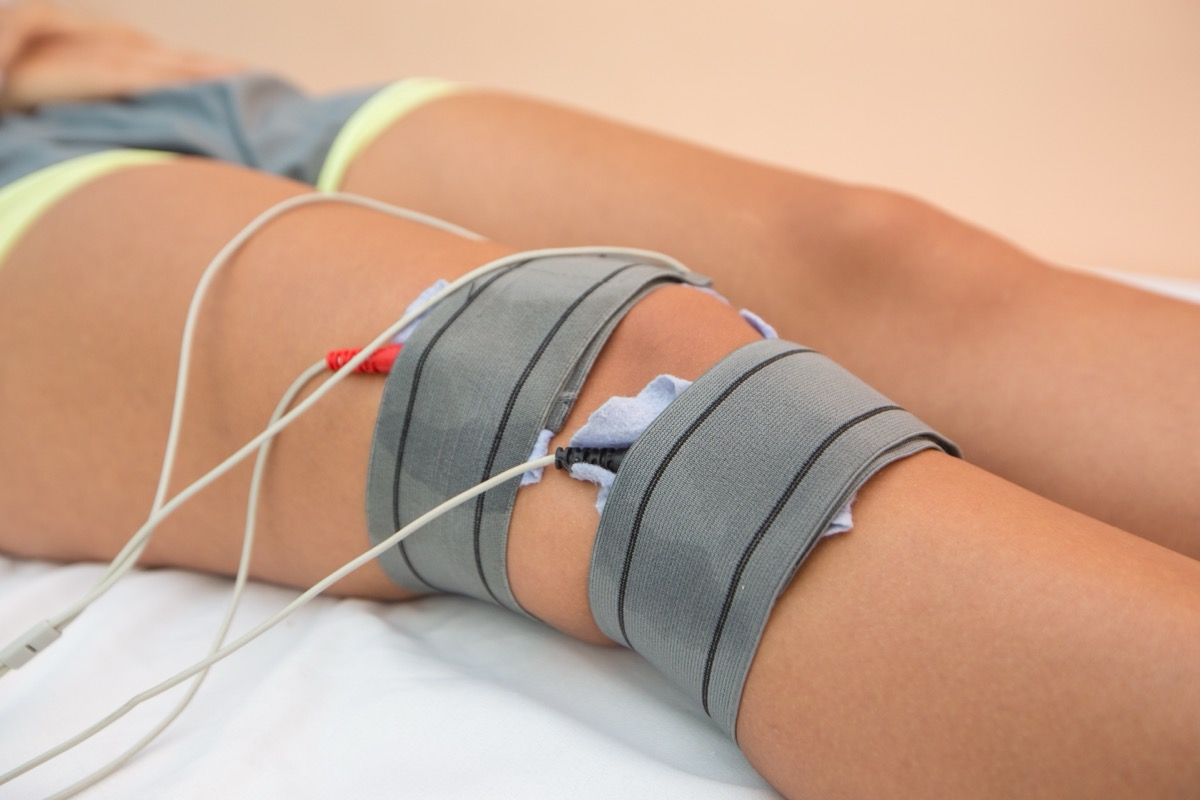 Knee connected to a monitoring device